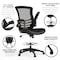 Flash Furniture Kelista Mid-Back Black Mesh Ergonomic Drafting Chair with LeatherSoft Seat, Adjustable Foot Ring and Flip-Up Arms BL-X-5M-D-BK-LEA-GG - alternate 10